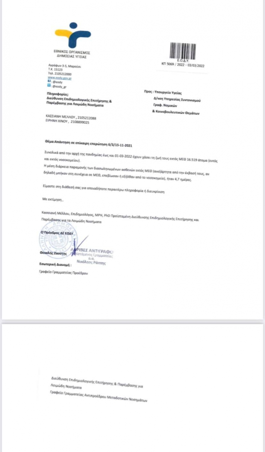 16.519 &nu;&epsilon;&kappa;&rho;&omicron;ί &epsilon;&kappa;&tau;ό&sigmaf; &Mu;&Epsilon;&Theta; &sigma;ύ&mu;&phi;&omega;&nu;&alpha; &mu;&epsilon; &tau;&omicron; έ&gamma;&gamma;&rho;&alpha;&phi;&omicron; &tau;&omicron;&upsilon; &Epsilon;&Omicron;&Delta;&Upsilon;