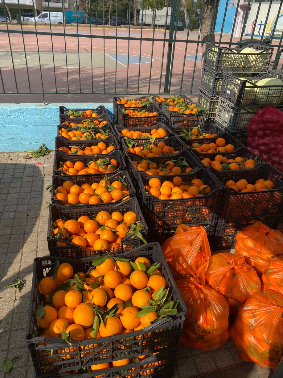 Πορτοκάλια προσέφεραν οι επαγγελματίες της λαϊκής στο Κοινωνικό Παντοπωλείο του Δήμου