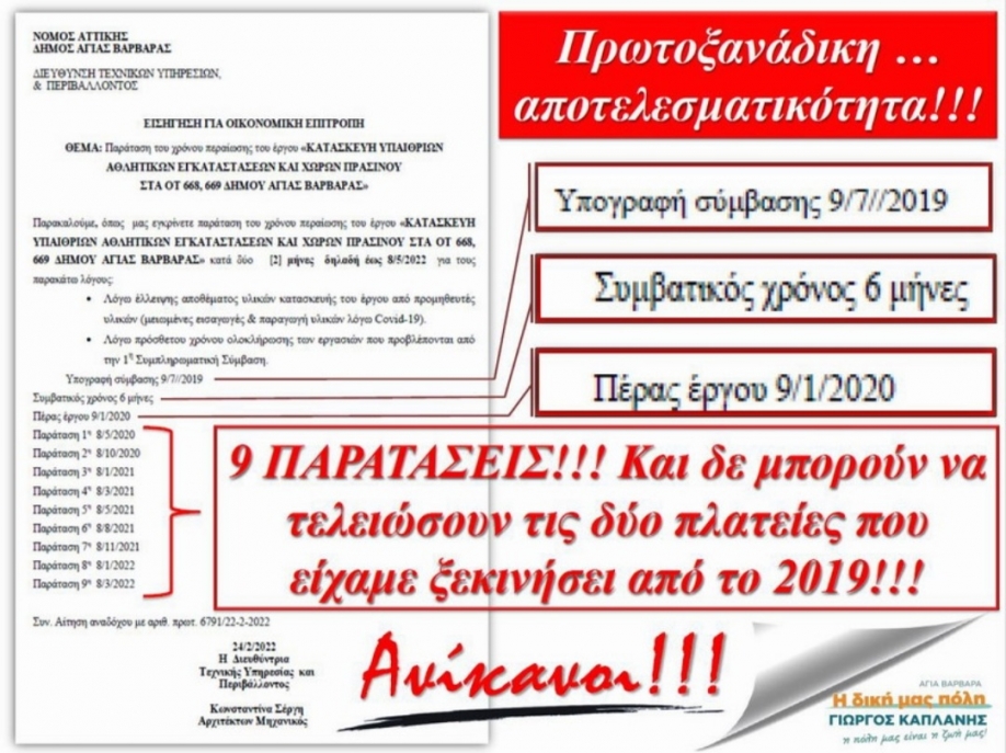 Παρεμβάσεις σε 4 θέματα από τον Γ. Καπλάνη